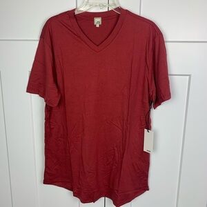 NWT Swet Tailor XL Softest V Neck T Shirt Red Wine short sleeve